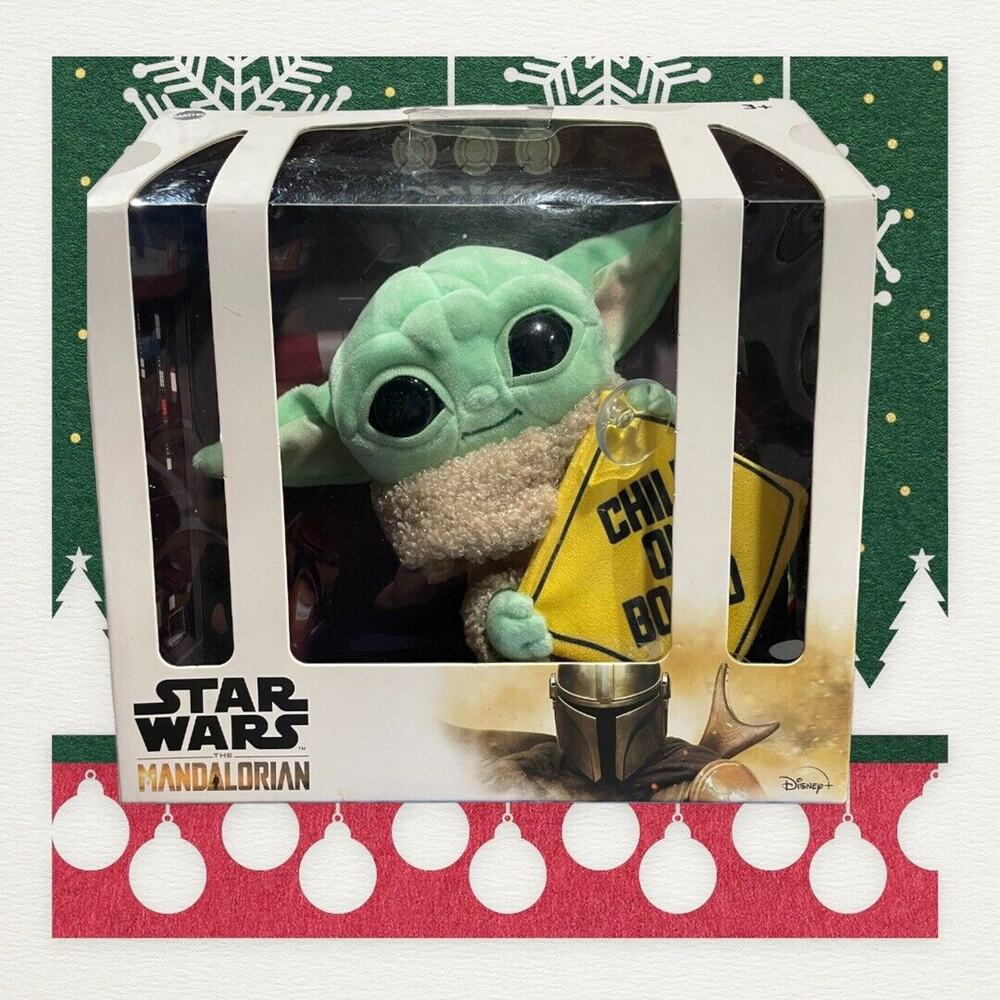 Disney Star Wars The Mandalorian Child Yoda Plush Baby On Board Window Sign